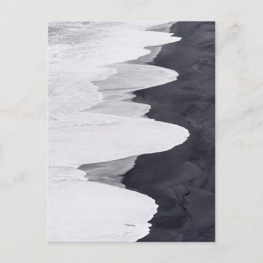 Getij spoelt over Black Beach Briefkaart (Voorkant)