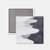 Getij spoelt over Black Beach Magneet (Voorkant / Achterkant)