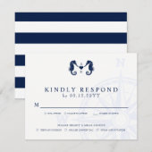 Getij van de liefde | Seahorse Thema Bruiloft RSVP (Voorkant / Achterkant)