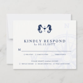 Getij van de liefde | Seahorse Thema Bruiloft RSVP