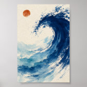 Getijden-kalligrafie-kunstprint Poster (Voorkant)