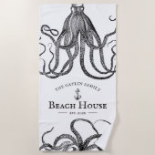 Getijden Tentakels | Octopus Theme Beach House Strandlaken (Voorkant)