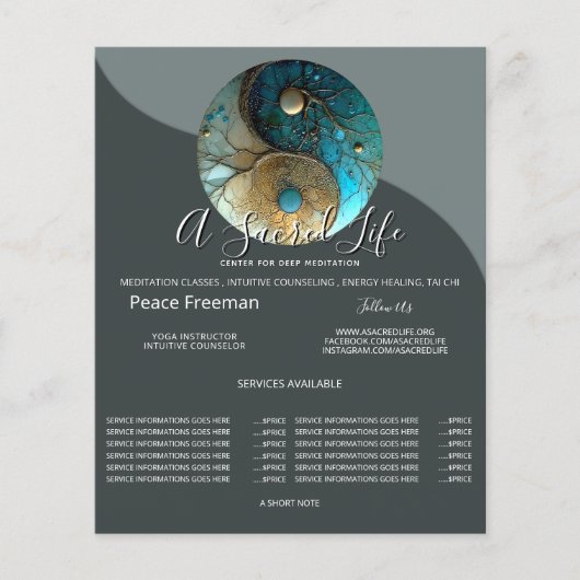 Getijden van Evenwicht | Yin Yang Design Flyer (Voorkant)