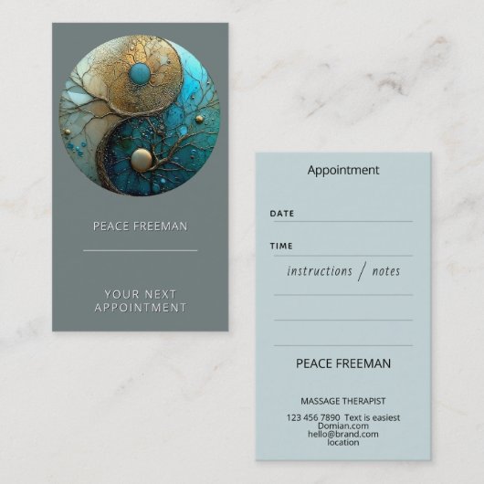 Getijden van Evenwicht | Yin Yang Design Visitekaartje (Voorkant / Achterkant)