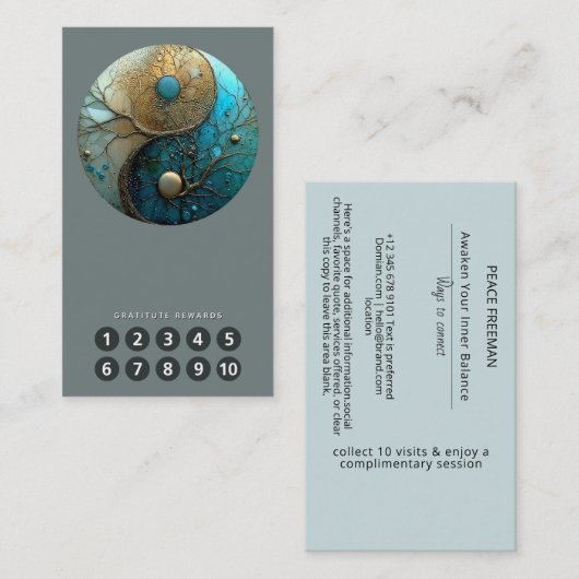 Getijden van Evenwicht | Yin Yang Design Visitekaartje (Voorkant / Achterkant)