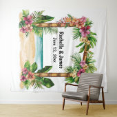 Getijden van Liefde Boog Bruiloft Achtergrond Wandkleed (In Situ (horizontaal))