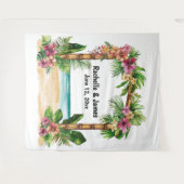 Getijden van Liefde Boog Bruiloft Achtergrond Wandkleed (Voorkant (horizontaal))