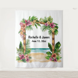 Getijden van Liefde Boog Bruiloft Achtergrond Wandkleed
