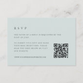 getijden van zeeglas | Bleke nevel groene QR code RSVP Kaartje (Voorkant)