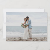 getijden van zeeglas | Kust Waterverf trouwfoto Bedankkaart (Achterkant)