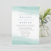 getijden van zeeglas | Kustall-in-one bruiloft Kaart (Staand voorkant)