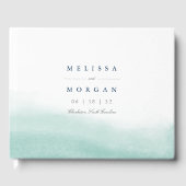 getijden van zeeglas | Kustbruiloft Waterverf Gastenboek (Voorkant)