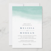 getijden van zeeglas | Kustbruiloft Waterverf Kaart (Voorkant)