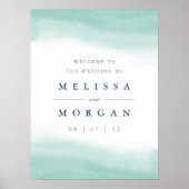 getijden van zeeglas | Waterverf bruiloft welkom t Poster (Voorkant)