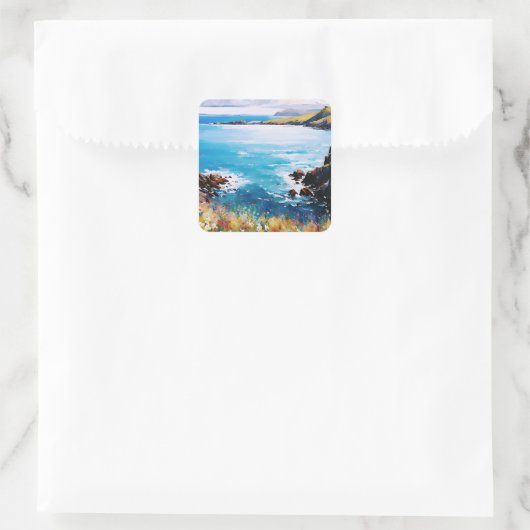 Getijdendromen en weidewind vierkante sticker (Tas)