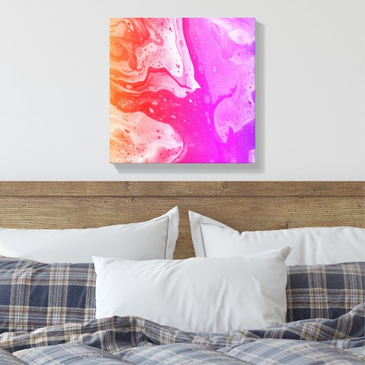 Getijdenecho's 4 canvas afdruk (Insitu (Slaapkamer))