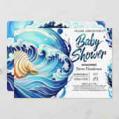 getijdengolven Baby shower Kaart (Voorkant / Achterkant)