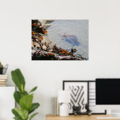 Getijdenpoel bij Sand Beach Poster (Thuiskantoor)