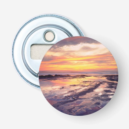 Getijdenpoelen bij Sunset Cliffs Button Flesopener (Voorkant)