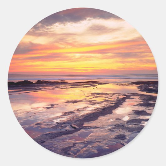 Getijdenpoelen bij Sunset Cliffs Ronde Sticker (Voorkant)