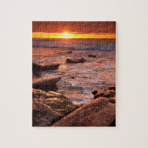 Getijdenpoelen bij zonsondergang, Californië Legpuzzel
