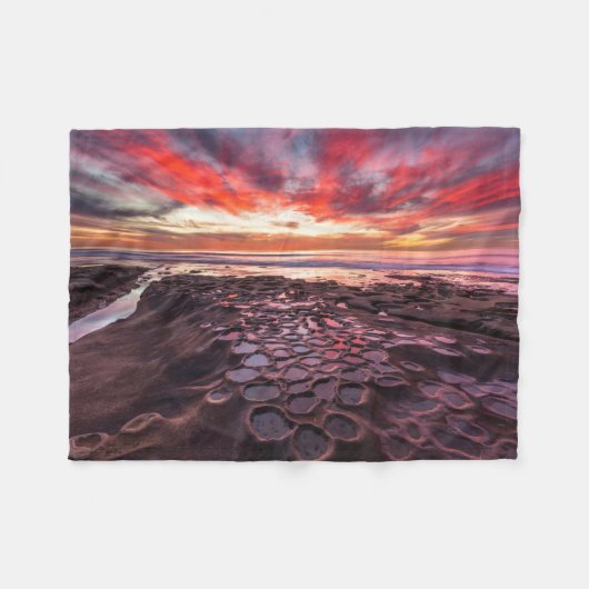 Getijdenpoelen in La Jolla, CA Fleece Deken (Voorkant (Horizontaal))