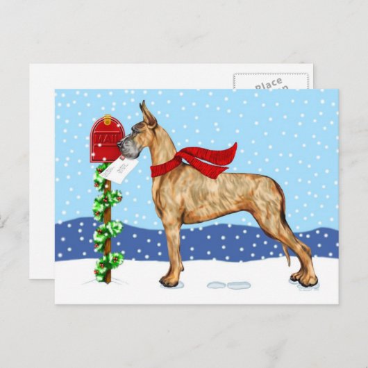 Getijgerde de Post van Kerstmis van great dane Feestdagenkaart (Voorkant / Achterkant)