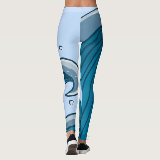 Getijgolf Abstracte oceaan Leggings (Achterkant)
