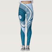 Getijgolf Abstracte oceaan Leggings (Voorkant)