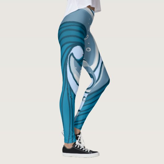Getijgolf Abstracte oceaan Leggings (Rechts)
