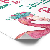 Getikt roze Baby shower Poster (Hoek)