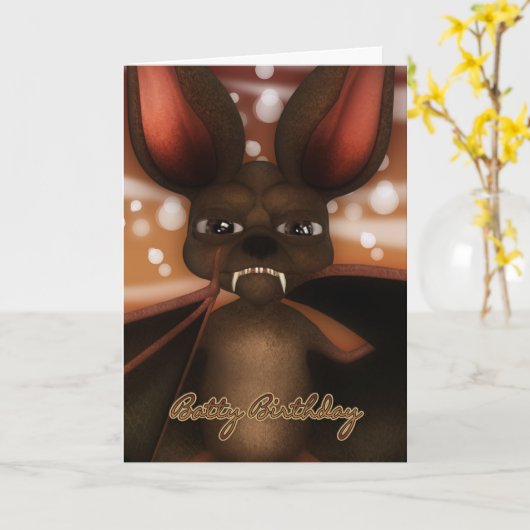 Getikte Verjaardag - de Kaart van de Verjaardag (Gele Bloem)