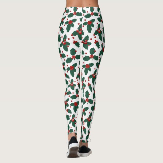 Getild kerstfeest met holle bessen leggings (Achterkant)