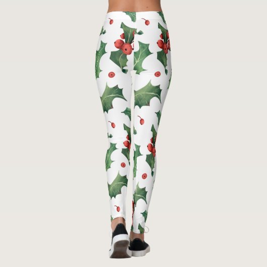 Getild kerstfeest met holle bessen leggings (Achterkant)