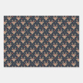 Getild kerstrendierpatroon inpakpapier vel (Voorkant 3)