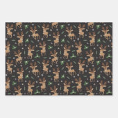 Getild kerstrendierpatroon inpakpapier vel (Voorkant 2)