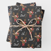 Getild kerstrendierpatroon inpakpapier vel (In situ)