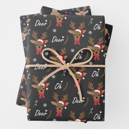 Getild kerstrendierpatroon inpakpapier vel (In situ)