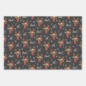 Getild kerstrendierpatroon inpakpapier vel (Voorkant)