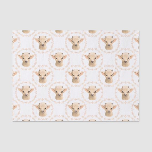 getild met een schattige unisex-baby-geit tissuepapier (Voorkant)