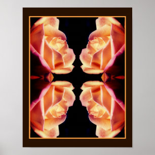Getint geel rozenknopje Bloem Abstract Poster