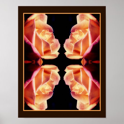 Getint geel rozenknopje Bloem Abstract Poster (Voorkant)