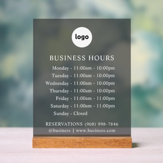 GETINT | Logo en kantooruren | Acrylteken Acryl Bord (Neutraal)