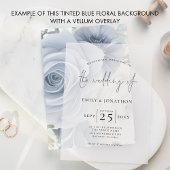 Getinte Blauwe Bloemen Achtergrond voor Vellum bru Kaart