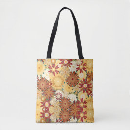 Getinte Bloemen Artistieke Minimaal Bloemmotief Tote Bag