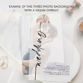 Getinte Foto Achtergrond voor Vellum QR Code Weddi Kaart