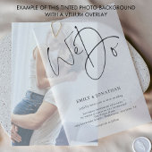 Getinte Foto Achtergrond voor Vellum QR Code Weddi Kaart
