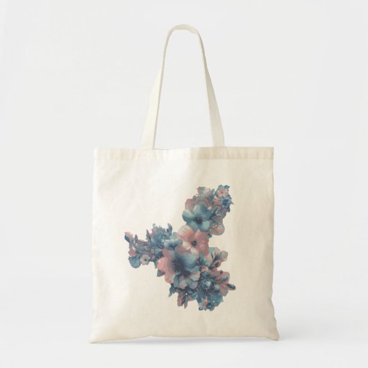 Getinte futurisme Floral Design Canvas tas (Voorkant)