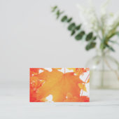 Getinte oranje esdoornblad visitekaartje (Staand voorkant)