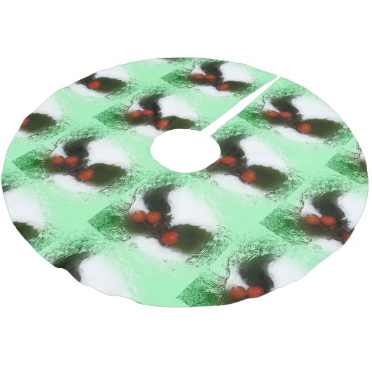 Getiteld Frosty Green Holly Kerstboom Rok (Gekanteld)